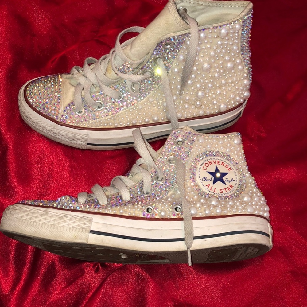 Bedazzled White Converse